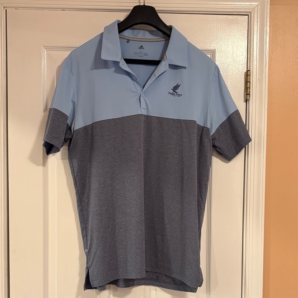 Adidas  Men's Two-Tone Blue Polo Shirt